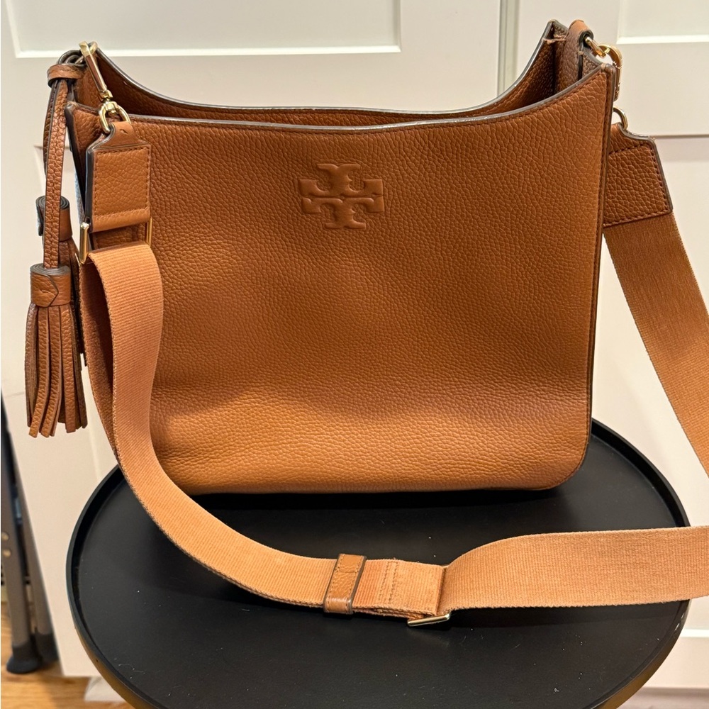Tory Burch Tan Leather Large Thea Crossbody Bag